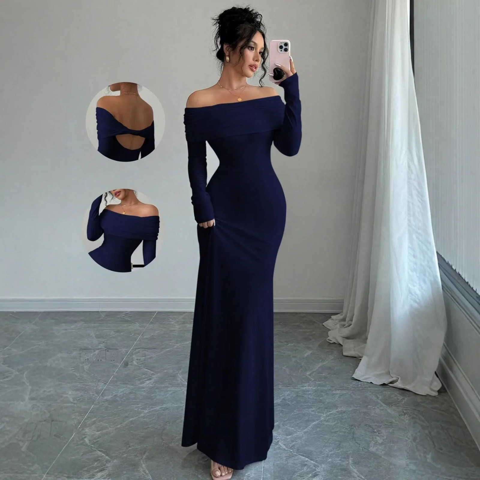 2026 Summer Women's One-shoulder Fashionable Slim Temperament Socialite Sexy Hip-pack Dress Women's Clothes 261015