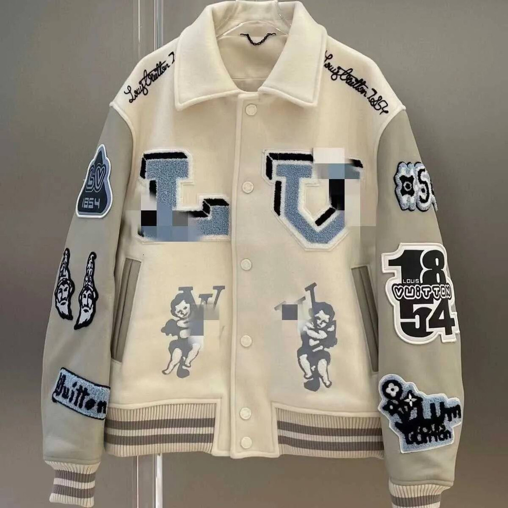 Louseviton Jacket Designer Luxury Brand Jackets Vintage Style High Quality Bomber Coats Letter Embroidery Pattern Autumn Men Women Fashion Lous Viti