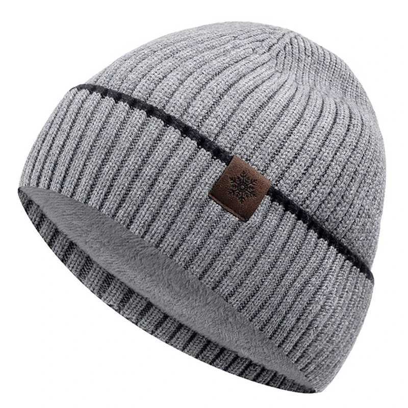 Beanie/Skull Caps New Unisex Winter Hat Plush Fleece Warm Cap Snow Label Soft Beanie Hat For Men Women Outdoor Thicken Ski Sports Knitted HatT261017