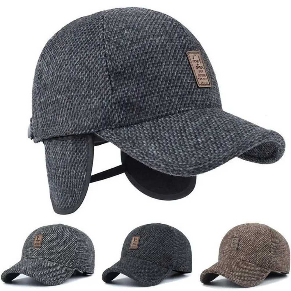 Trapper Hats New Men Autumn Winter Hat With Ear Cover Thick Warm Adjustable Earmuffs Baseball Cap Outdoor Casual Earlaps CapsT261017