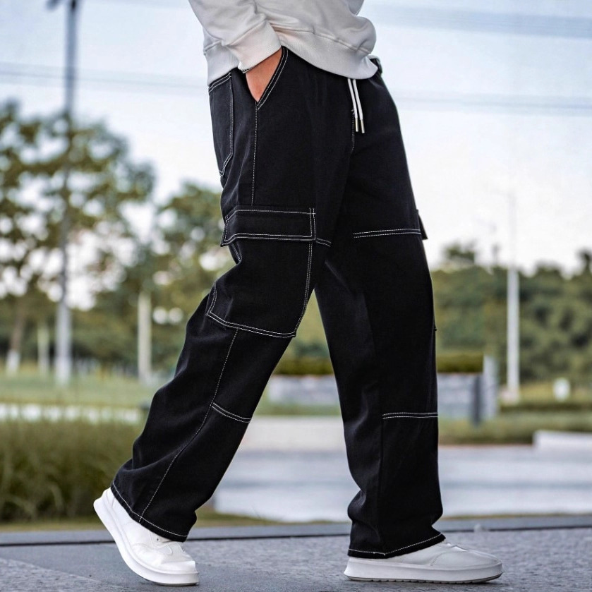 Men Side Pocket Jeans In Stock Denim Pants European American New Style Casual Street Style Daily Wear Versatile Long Trousers For Guys