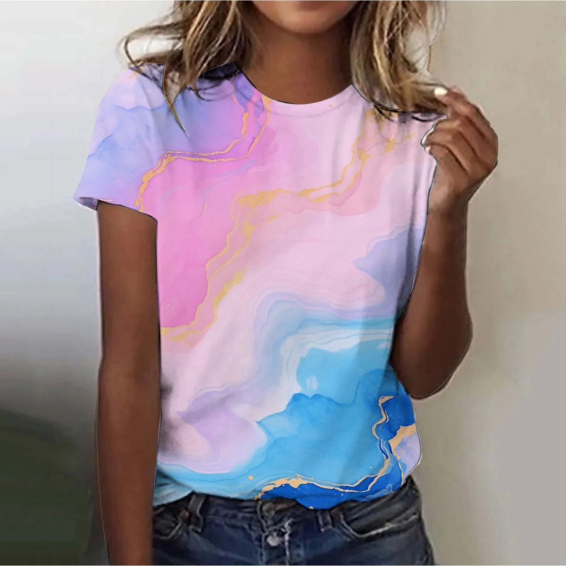 2026 Wish New Summer 3D Digital Print European And American V-Neck POD One-Piece Customization Free Shipping