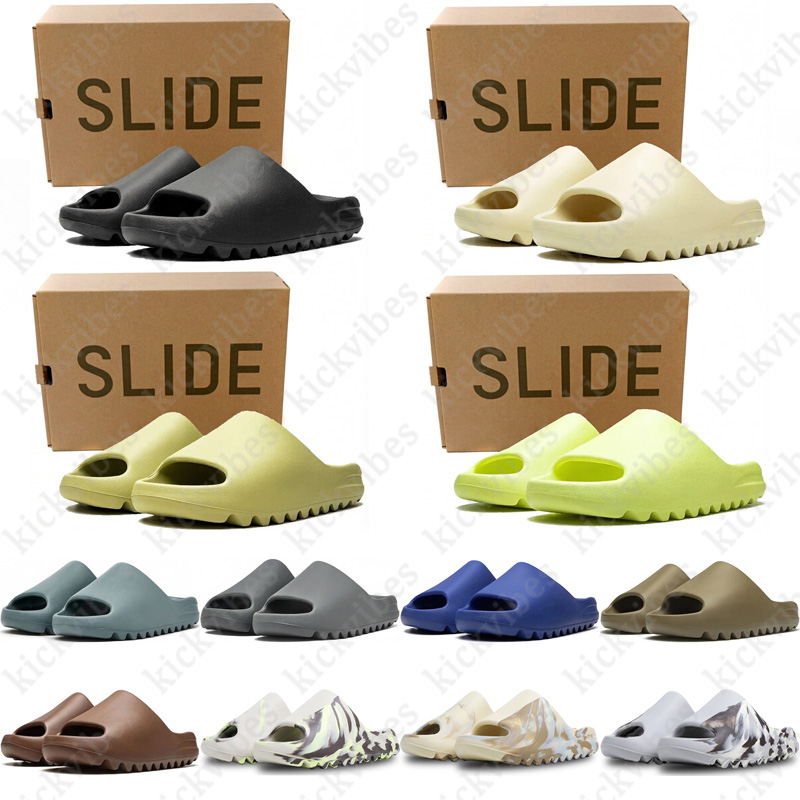 free shipping with box designer slippers slides for men women Onyx Pure Slate Marine sliders sandals mens mules slipper slides trainers flip flops s