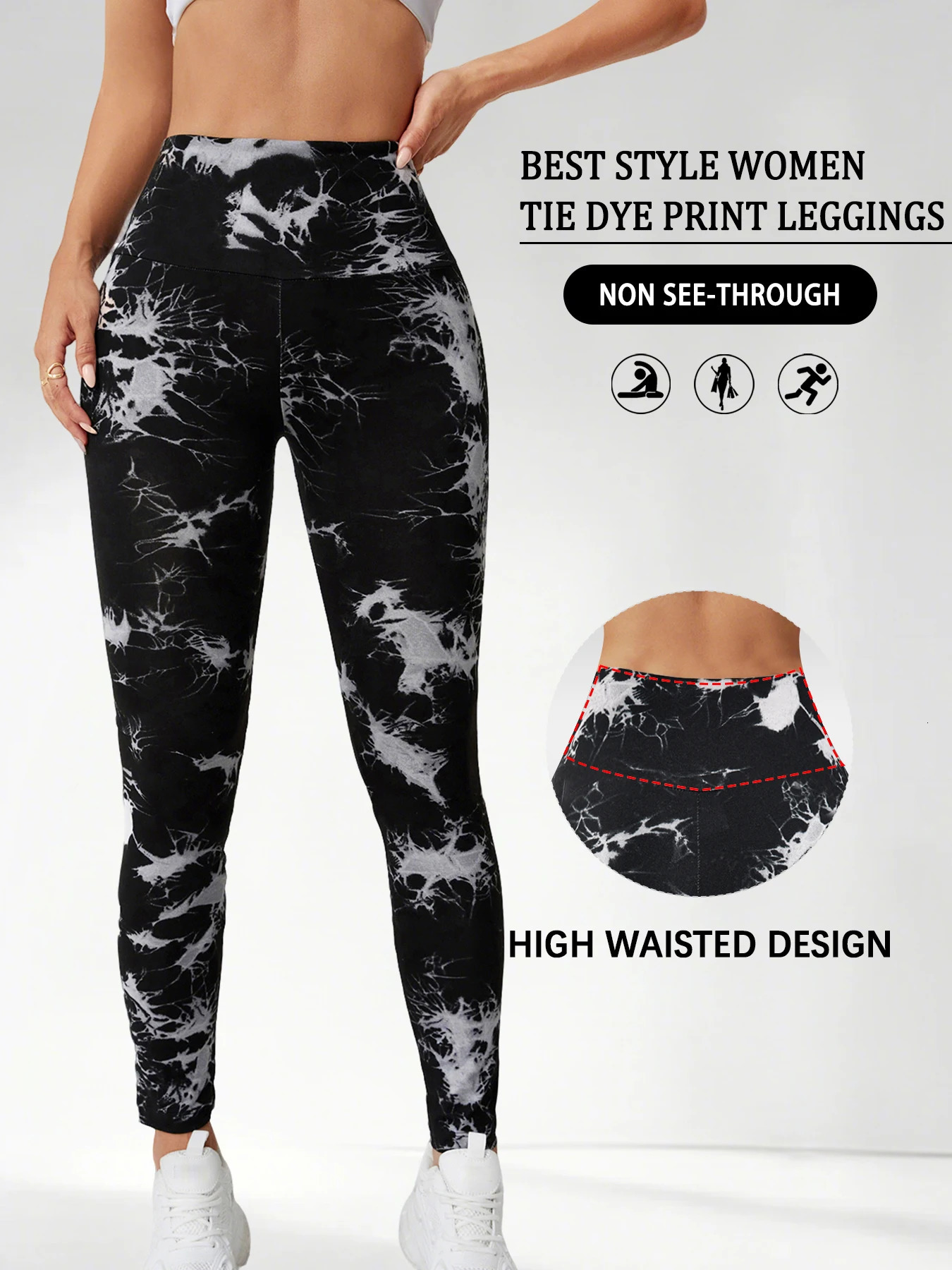 Super Soft High Waisted Tie Dye Leggings for Women Yoga Running Gym No See Through Workout Athletic Tights Push Up Gym Fitness 261014