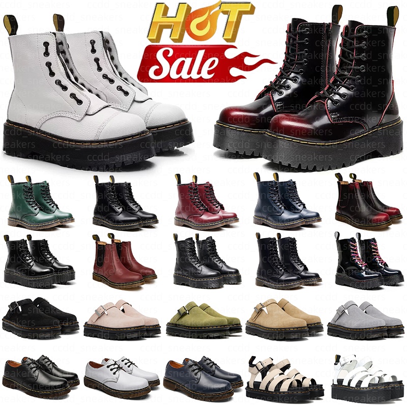 Free Shipping Designer Martinshoe Chunky Heel Ankle Martens Boots durable sandals for men womens Slip-On Mules Anti-Slip Sole Vintage Streetwear Foo