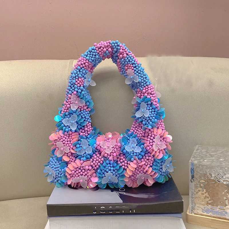 Evening Bags Flower Evening Bags Women Handmade Bead Bag Crystal Top Handle Bag For Women Purses And Handbag H261016