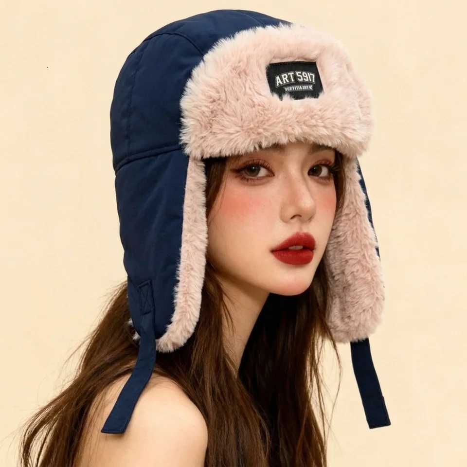 Trapper Hats Outdoors Plush Bomber Hat Thick Warm Ushanka Fur Hat Windproof Ski Russian Cap for Men WomenT261017
