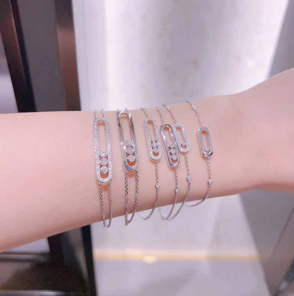 Mesikaa Jewelry Designer Messikaas Luxury Bracelet For Woman Men Luxe Bangle Sika 18K Three Diamond Mobile Bracelet For Women