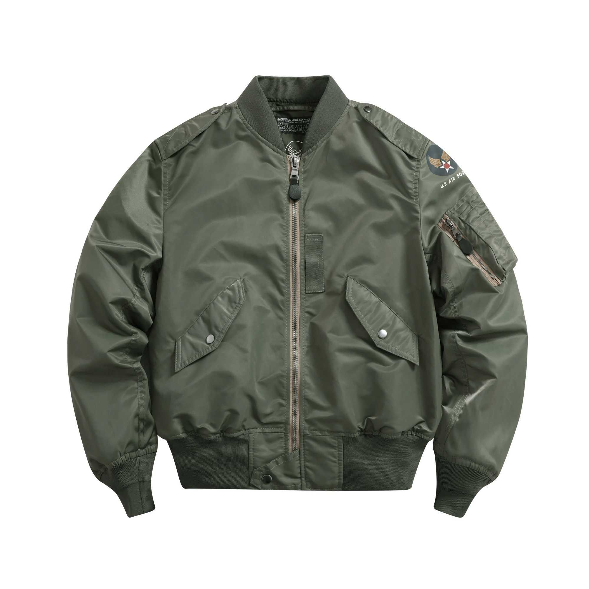 US Air Force Leight Weight WII USAF 2026 L-2B Sage Green Retro Aviator Pilot Nylon VTG L2B Vintage Bomber Flight Jacket For Men S261017TQ04