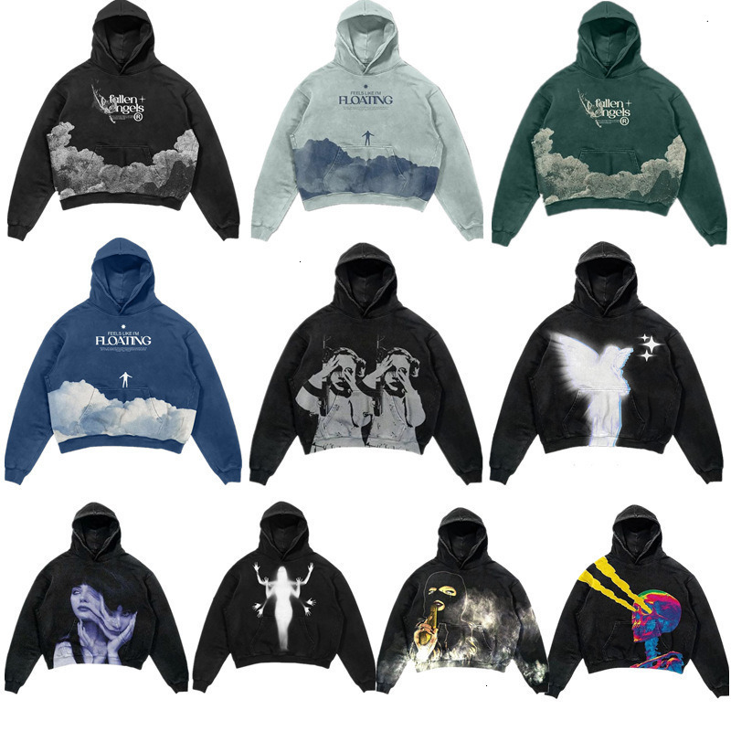 Casual Retro Fallen Angels Print Hoodie New Style Hot Sale Personalized Painted Men s and Women s Hoodies D Printed Graffiti Sweatshirts Wholesal