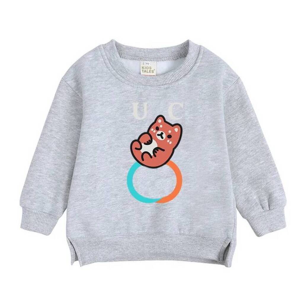 Girls Hoodie Soft Crew Neck Toddler Sweatshirt Cute pullover Rolling Bear Print Long Sleeve Casual Pullover Top Side Split Hem Da
