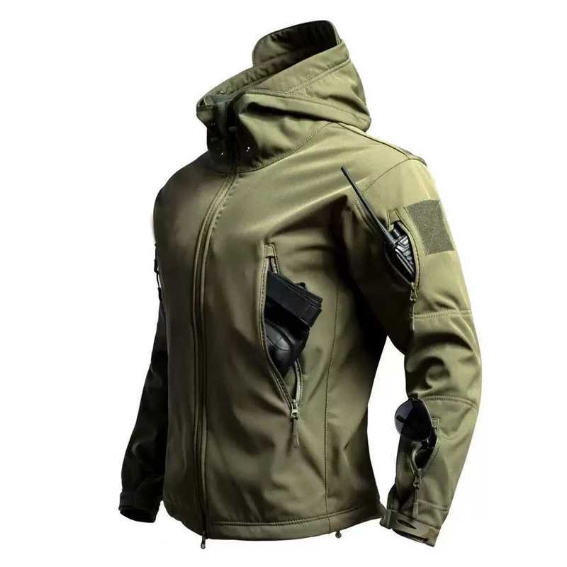 Men Military Tactical Winter Autumn Warm skin Fce Hood Cargo Jackets Camping Hiking Climbing Hunting Outdoor Waterproof S261017XNMM