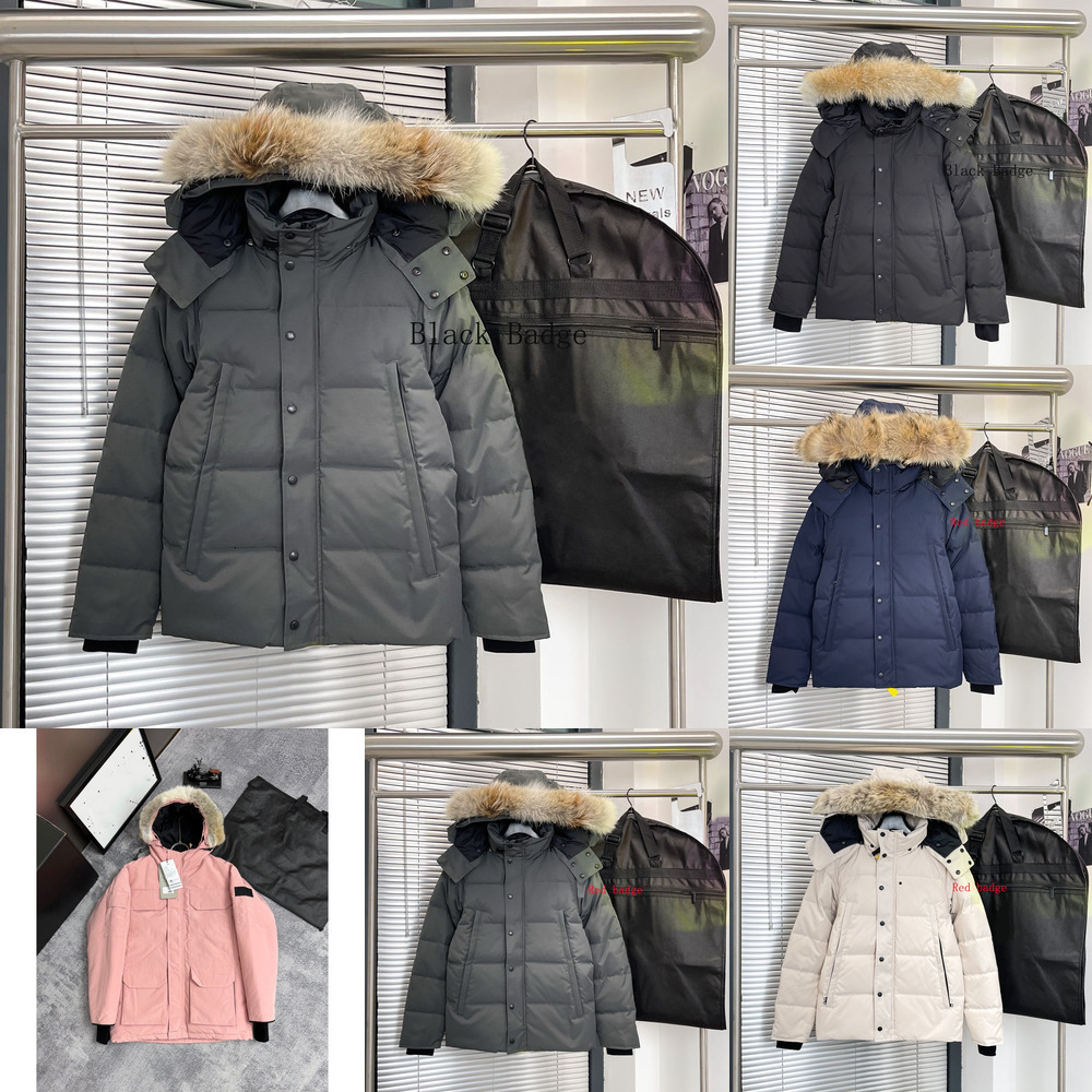 Designer puffers men gooses down jackets winter puffer Wyndham warm man jacket outdoor fur hooded parka homme outerwear coats
