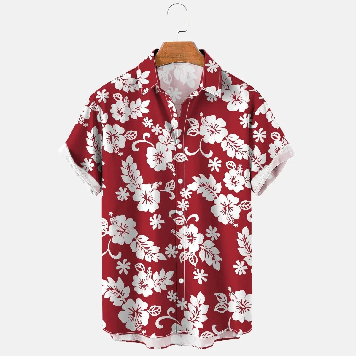 2026 Fashionable Summer Best-Selling Floral Pattern Hawaiian Beach Men's Printed Shirt Free Shipping