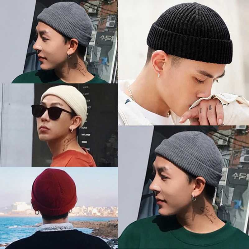 Beanie/Skull Caps Solid Ribbed Knit Cuffed Winter Knitted Beanie Hat For Men Women Warm Windproof Plain Skull Cap Hip Hop Casual Outdoor DailyT26101
