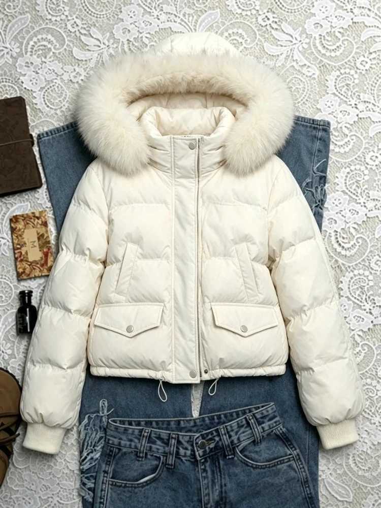 Women's Down Parkas 2026 Autumn Faux Fur Parkas Jackets Womens Y2K American Vintage Cotton Padded Coats Korean Fashion Warm Soft Casual Outwear