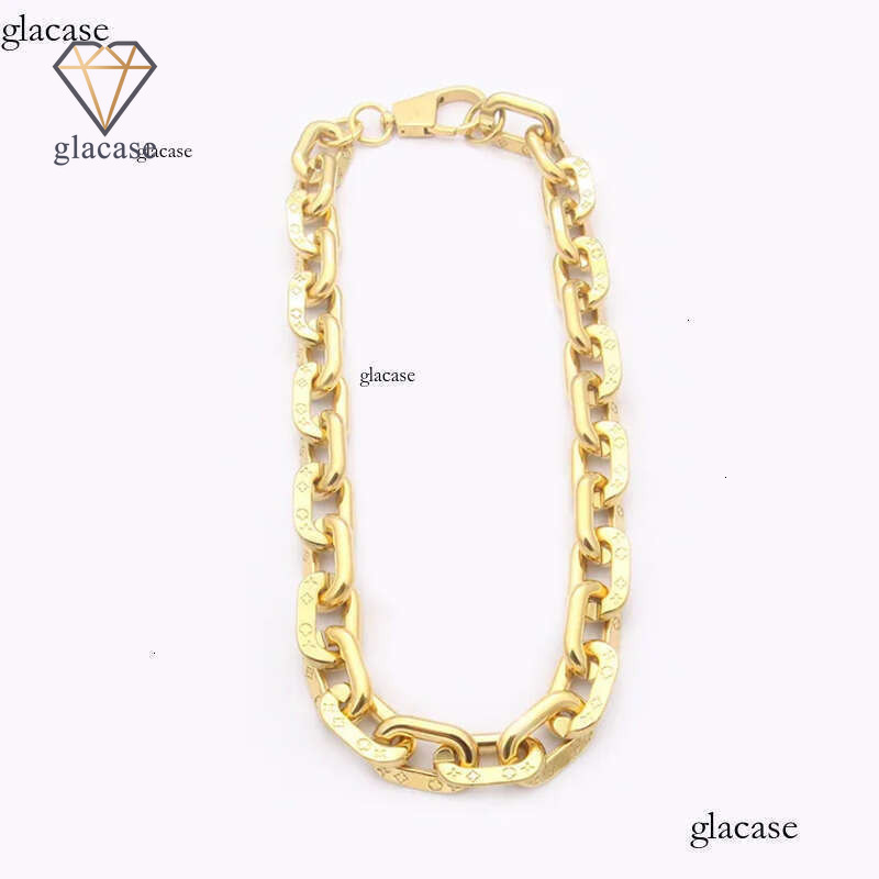 V Letter Mens Designer Titanium Stainless Steel Gold Chains Thick Chain Printed Necklace Jewelry For Womens