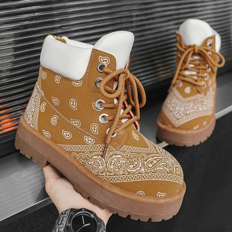 Retro Breathable High Top Men's Footwear Autumn New Men's Casual Shoes Thick Sole Comfortable Lightweight Non Slip Flat Sneakers Q261015