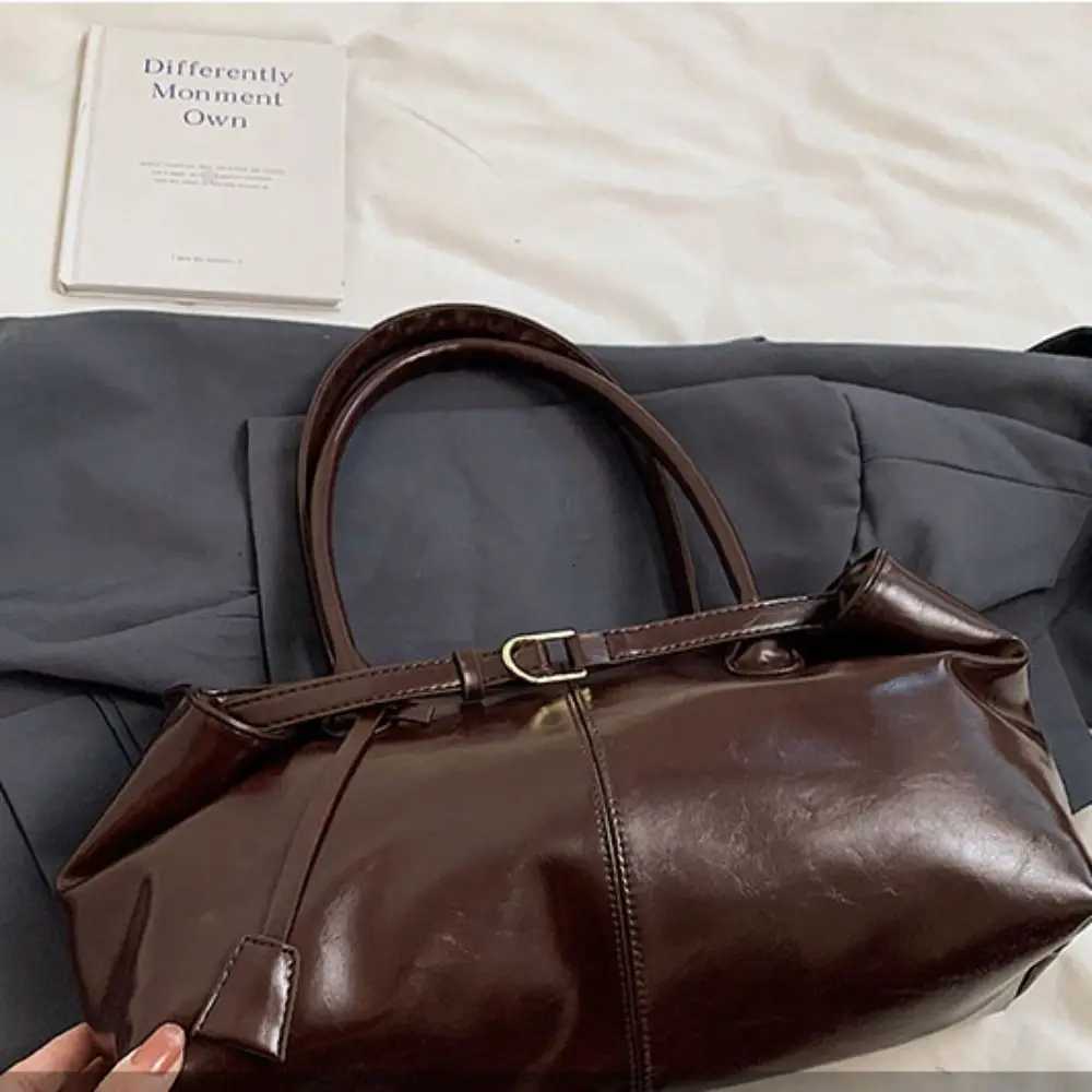 Designer Shoder Style Vintage Totes Korean Bag Solid Color PU Leather Large Capacity Handbag Large Capacity Tote Bag Underarm Packs Girls J261016