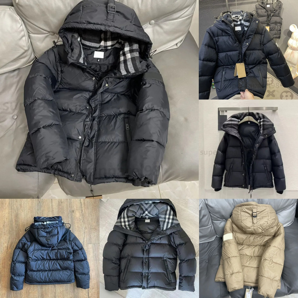 Men Designer Down Parkas Puffer Jacket Windbreaker Coat Classic Loose Thick Hooded Detachable Epaulet Daily Travel Outfit