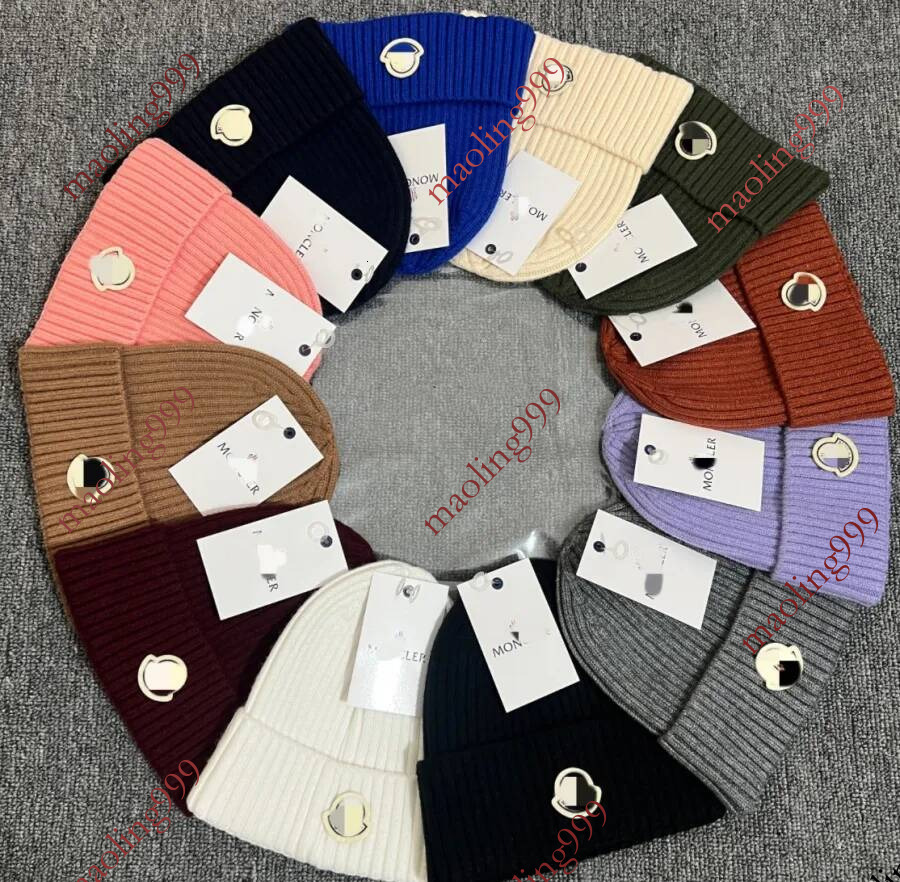 12 couleurs adulte bonnet Deigner M Logo Uniex hommes femmes hiver chaud crâne coton olive tricoté chapeau Caual ski randonnée Fetival vacances J