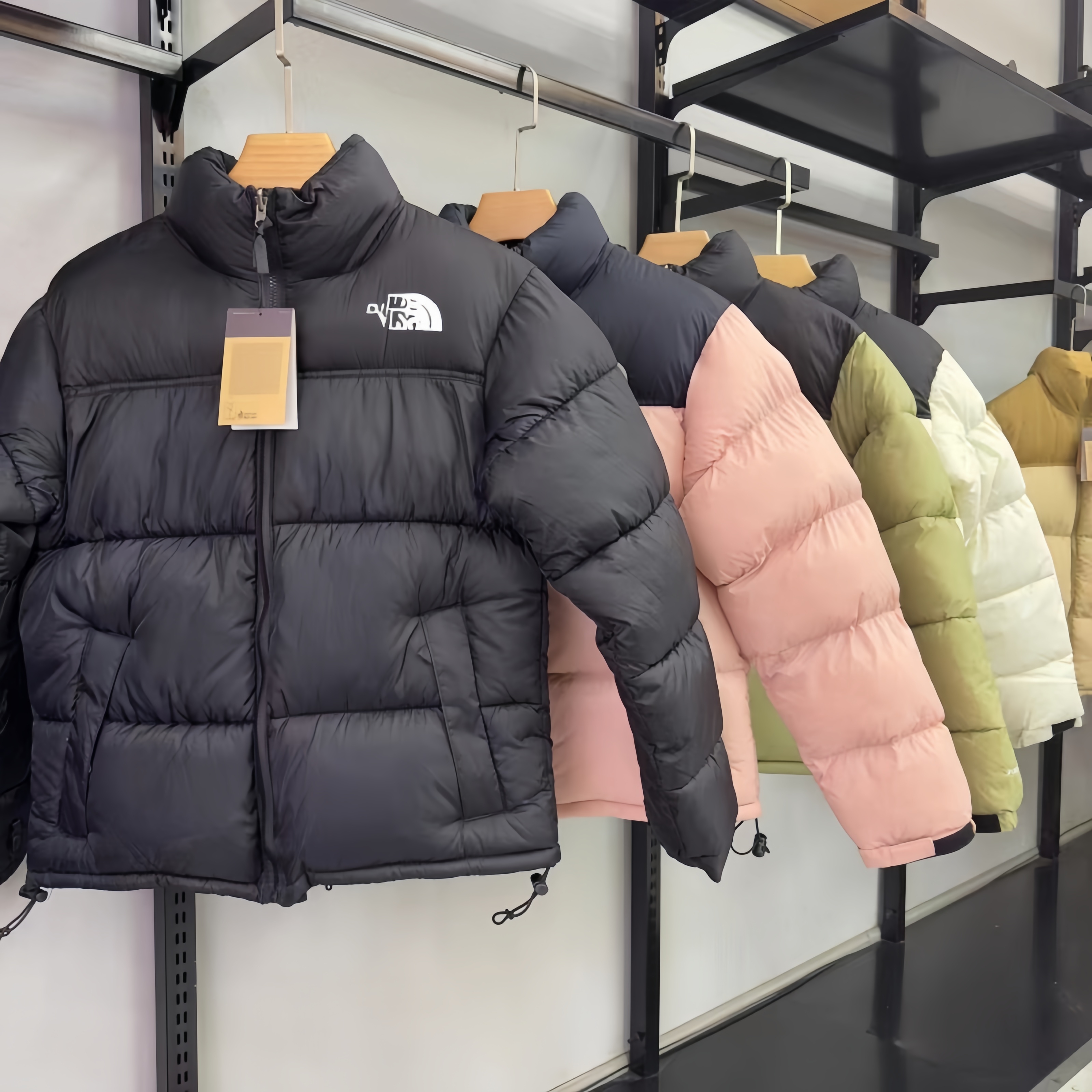 Luxury men's down jacket with embroidered logo, simple and fashionable retro design, cold resistant and warm standing collar jacket
