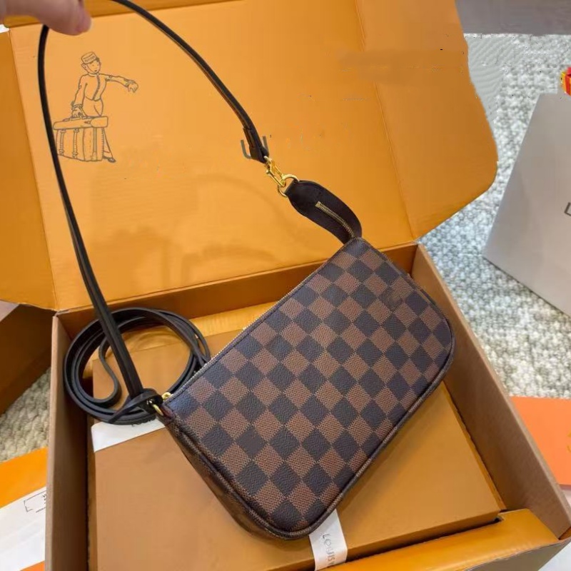 Pochette Accessories shoulder bag designer bag women monogram crossbody clutch Chain brown old flower luxury high quality classic handbag underarm p