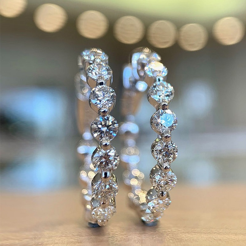 2024 Early Spring New Hand Accessory: Women's Ring Inlaid With A Full Circle Of Zircon Stones, Simple Design, Individually Packaged