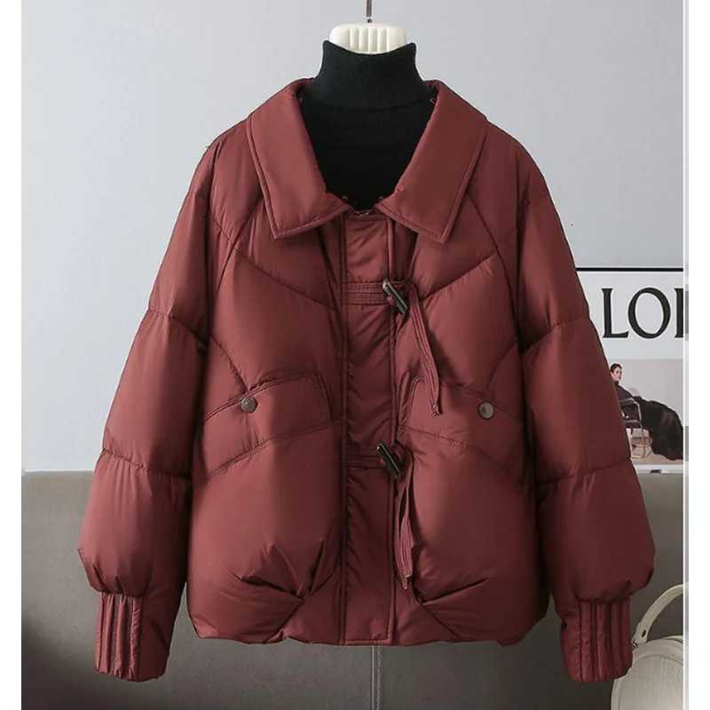 Women's Down Parkas Women's High-end Cotton Jacket New Temperament Thicken Warm Down Cotton Padded Coat Female Big Collor Quilted Parkas O