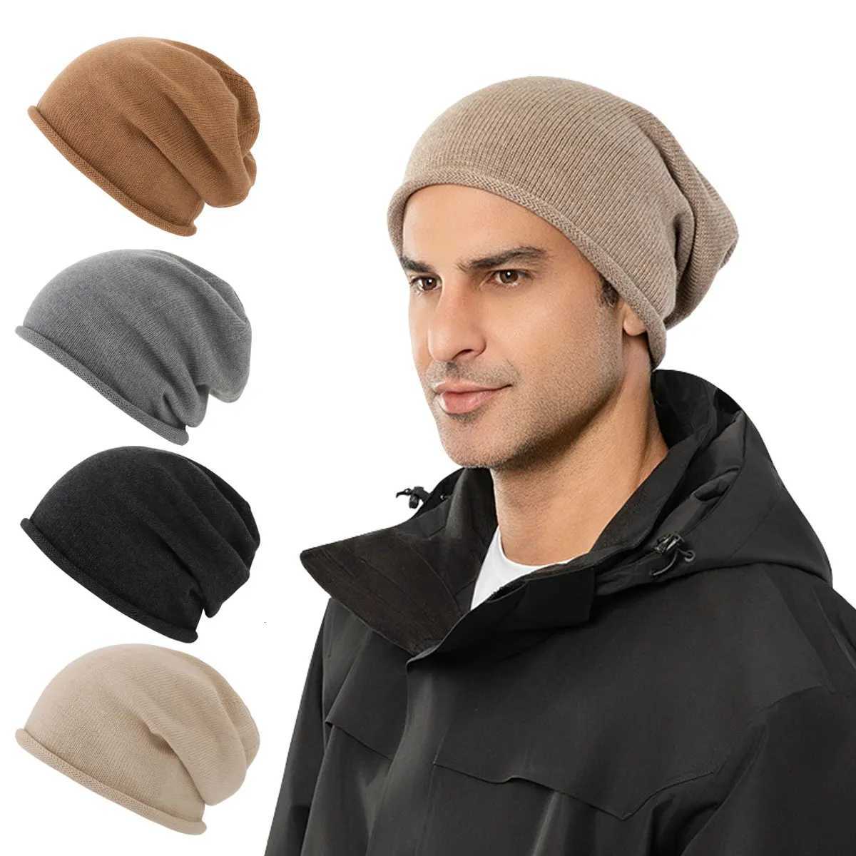 Beanie/Skull Caps 1Pcs Beanie Men's and Women's Hats for Autumn and Winter Warmth Elastic and Breathable Casual Knitted Hats Comfortable H