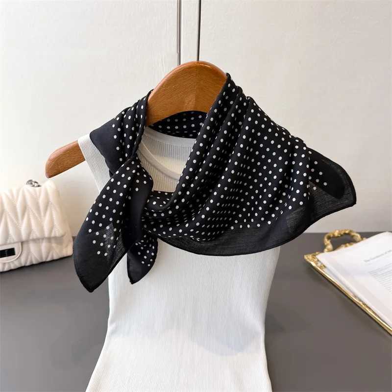 Luxury Polka Dot Print Square Scarf For Women Cotton Linen Soft Neck Scarf Shawl Warp Elegant Neckerchief Bandanas Hijab S261017739Q