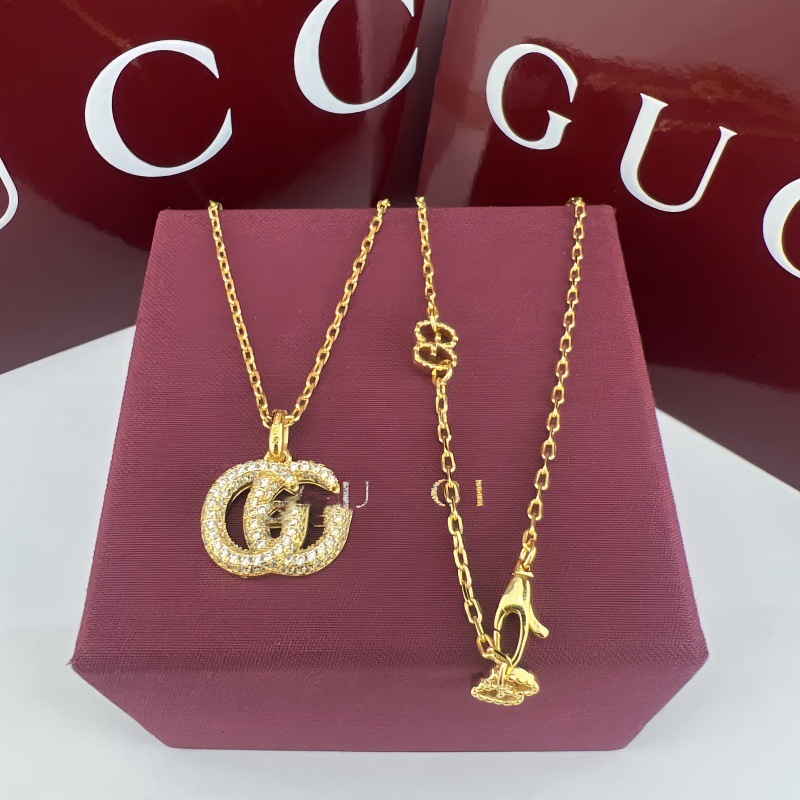 Designer Jewelry gg necklace full diamond pendant collarbone necklace light luxury classic versatile couple style