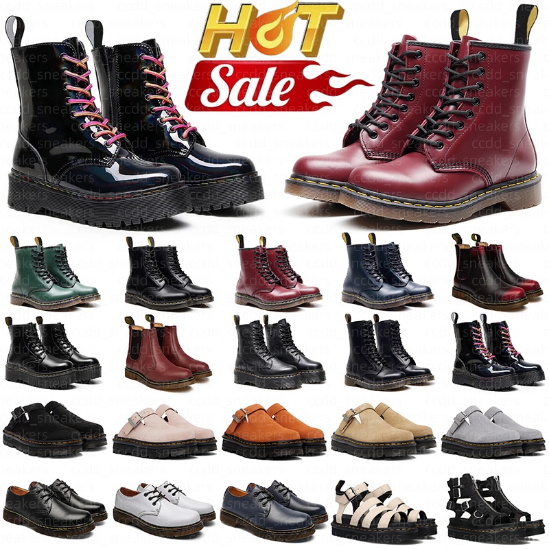 Free Shipping Designer Martinshoe Chunky Heel Ankle Martens Boots durable sandals for men women Slip-On Mules Anti-Slip Sole Vintage Streetwear Dres