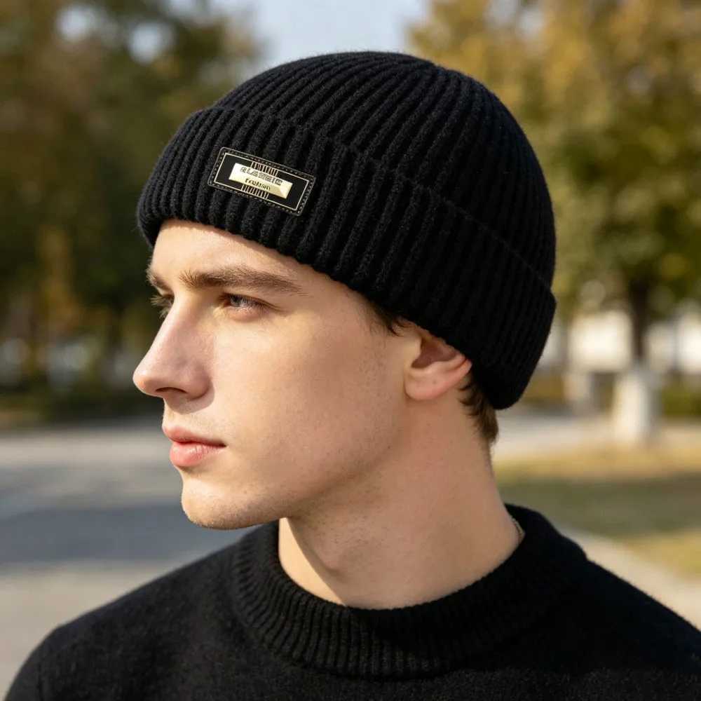 Beanie/Skull Caps Skullies Beanie Men Winter Hat Faux Fur Warm Short Knitted Hat Adult Thick Beanies Knit Hat For Women Caps 26M61401T261017