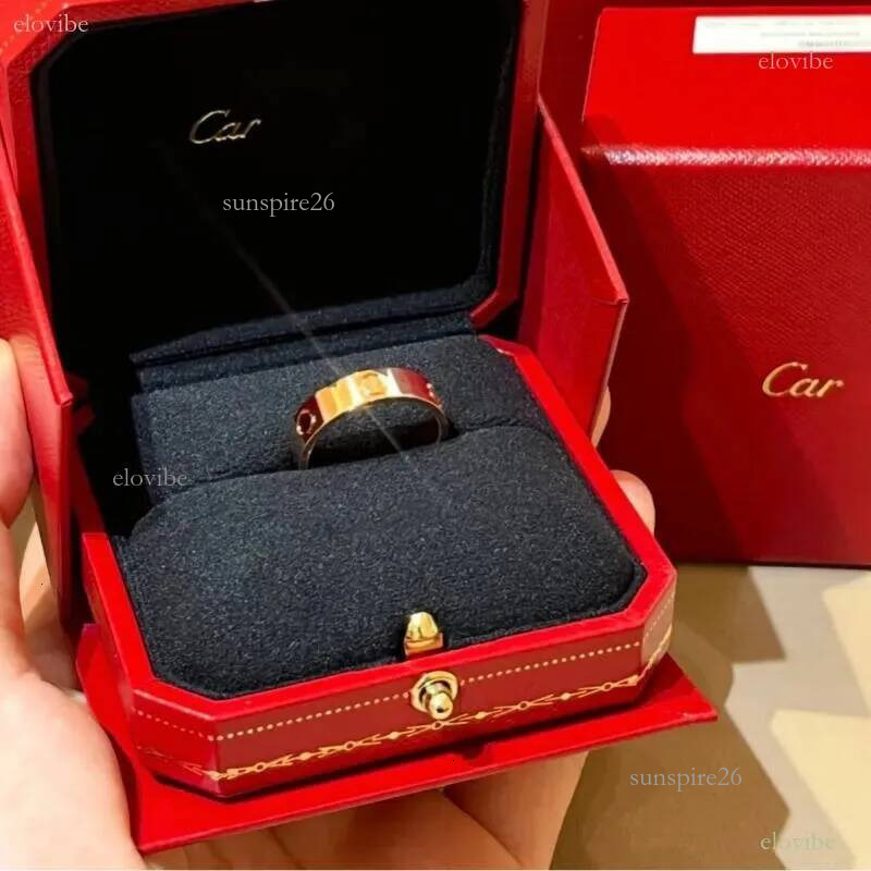 4mm 5mm 6mm Screw carteied ring Titanium Steel Alloy Silver Ring Men Women Rose Gold Fashion Plated Nail Jewelry Designer Luxury Couple Wedding Prom