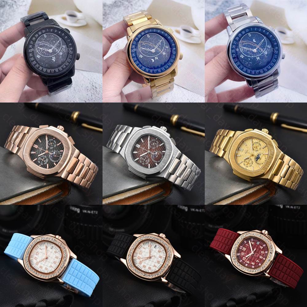 AAA Mens 5740 Nautilius Watch Luxury Patex Phillips Watch Designer Moon Phases Watch Man Pateklies Watch Woman Watch Chronoscope Quartz Automatic Wa