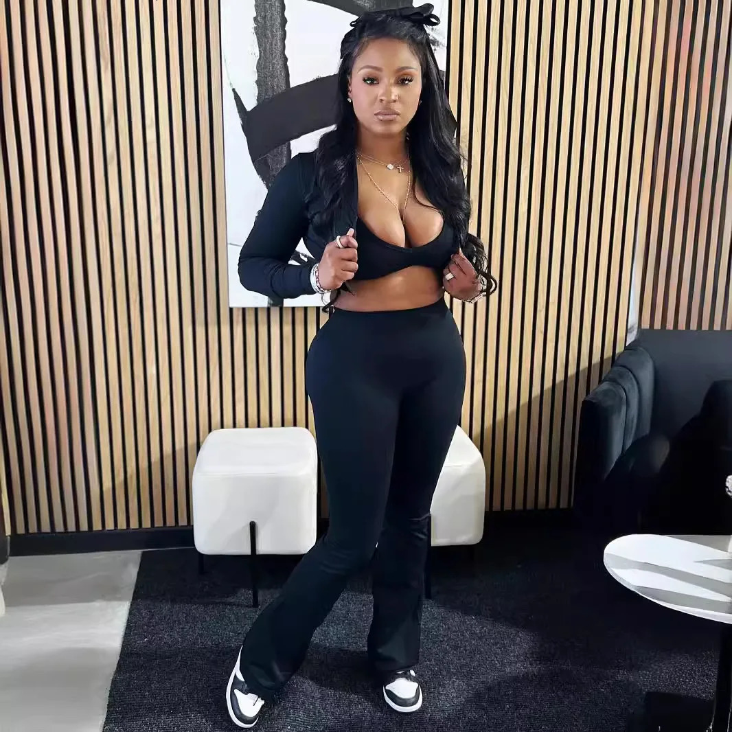 Pant Set Women Three Piece Sets Matching Sets Coats Jogger Tracksuit Vests Tops Long Pants Sexy Sports Suit Sportswear Y2k 261016