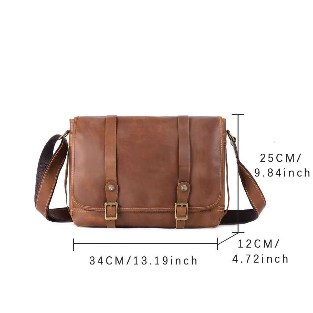Designer Leather Totes Genuine S.WORKER Casual Men's Shoder Bag Vintage Crzay Horse Leather Messenger Bags Crossbody Fi Cowhide J261016