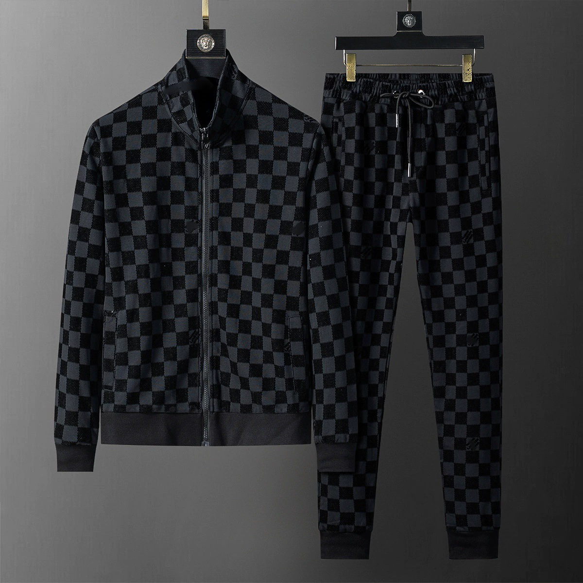 Womens Sweatshirt pants Mens Sporting 2 Piece Set Tracksuit Sweatsuit hooded Zipper jacket And Loose pants jacquard Jogging Couple Clothes Training