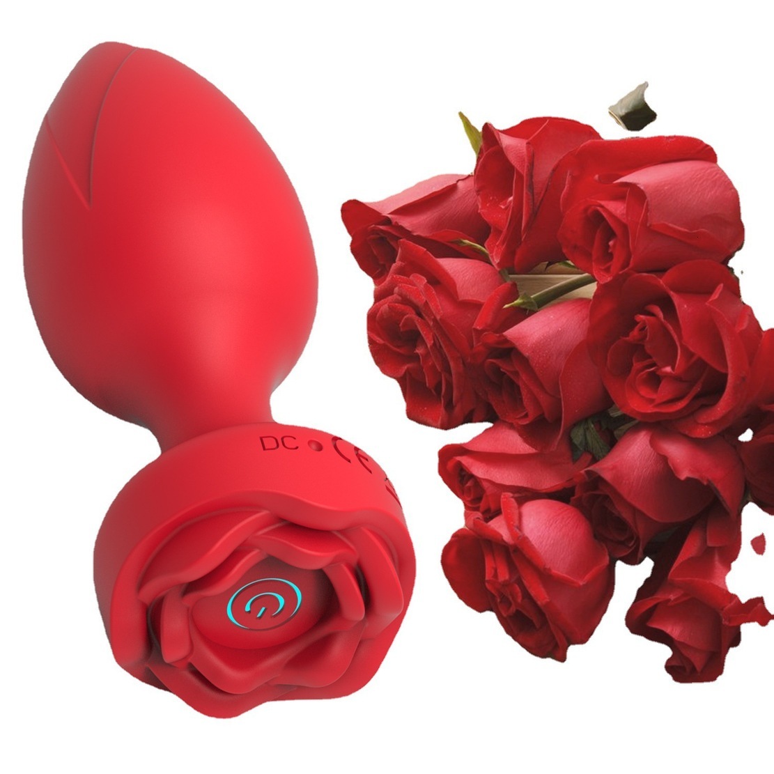 or Women's Rechargeable intimate vibration massager 10-Frequency Wireless Remote Control Vibrating Rose Plug, Anal Masturbator, Sex Toy BAS141