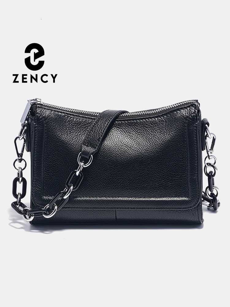 Evening Bags Totes Zency Acrylic Chain Handbag Soft Leather Top-Handle Women's Small Underarm Crossbody Bag White Fashion Shoulder H261016