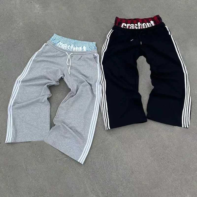 American Streetwear Baggy Pants Men Harajuku Hip Hop Sweatpants Spring Autumn Fashion Casual Drawstring Patchwork Trousers S261016ZXZB