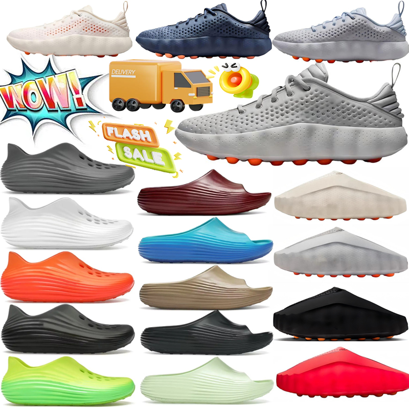 Designer 001 slides man Slippers Black Wolf tech sandals comfortable breathable slippers Grey Citron Pulse Hydrogen Blue fashion shoes Poolside Wear