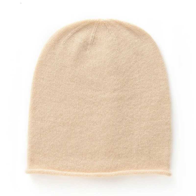 Beanie/Skull Caps 100% cashmere hat for outdoor leisure and warmth solid color cashmere knitted beanie hat suitable for both men women in winter Q26
