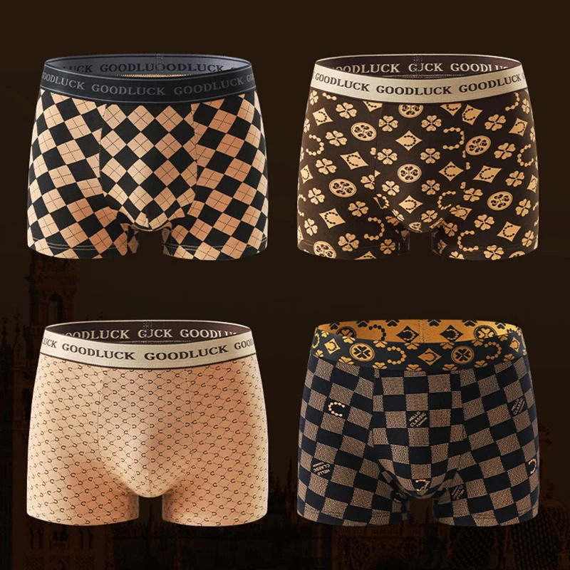 4pcs Mens sexy breathable boxer shorts casual close fitting underwear comfortable sports four cornered pants 261017
