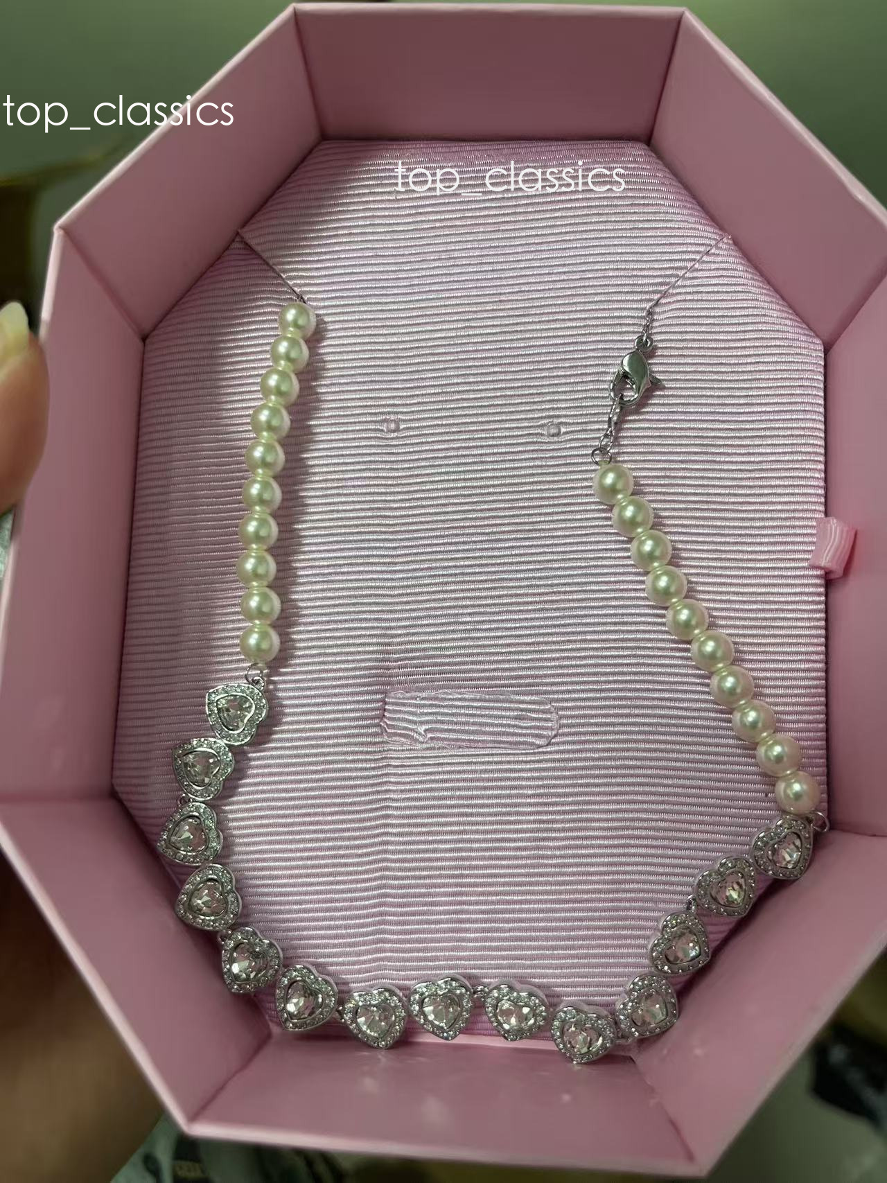 Luxury Austria Crystal Love Heart Designer Swan Necklace For Women Woman Pearl Chain Sweet Hearts Choker Necklaces Swarovkis Jewelry With Pink Retai
