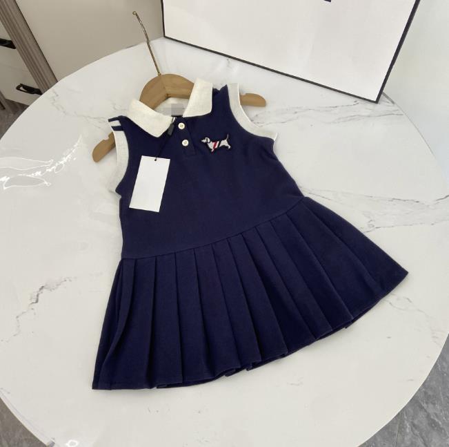 Summer Kids Designer Clothes Cute Two Piece Skirt Set Baby Girls Children Clothing Dresses Sets Short Sleeve Pullover T-shirt Pleated Cake Dress P81