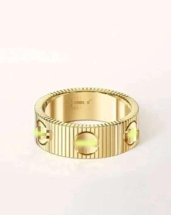 2026 Love Titanium Stripe Women Designer Stainless Fashion Elegant Gold cologne perfume Plated Rings Lady Luxury Gift Jewelry Band Ring ss9