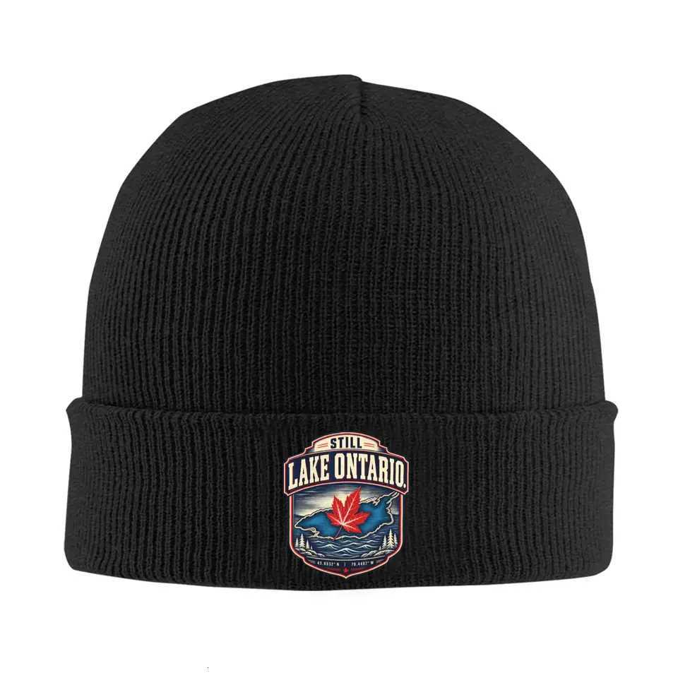 Beanie/Skull Caps Still Lake Ontario I Stand with Canada Canadian Great Lakes Hats Autumn Winter Beanie Fashion Cap Men Women Acrylic SkullcapT26101