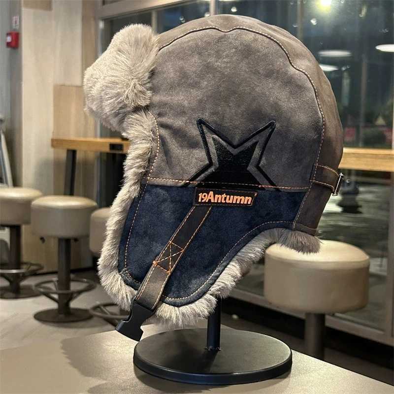 Trapper Hats Winter Fleece-Lined Ear Protection Cotton Hat for Women 2025 New Style Men's Cold-Proof Hat Men's Warm Lei Feng Hat Cycling H